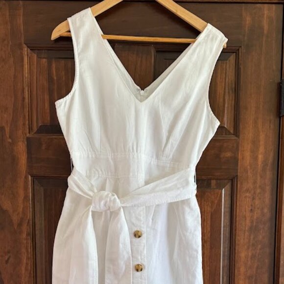 Gap White Linen Midi Sleeveless Dress, Size 6 - Picture 6 of 6